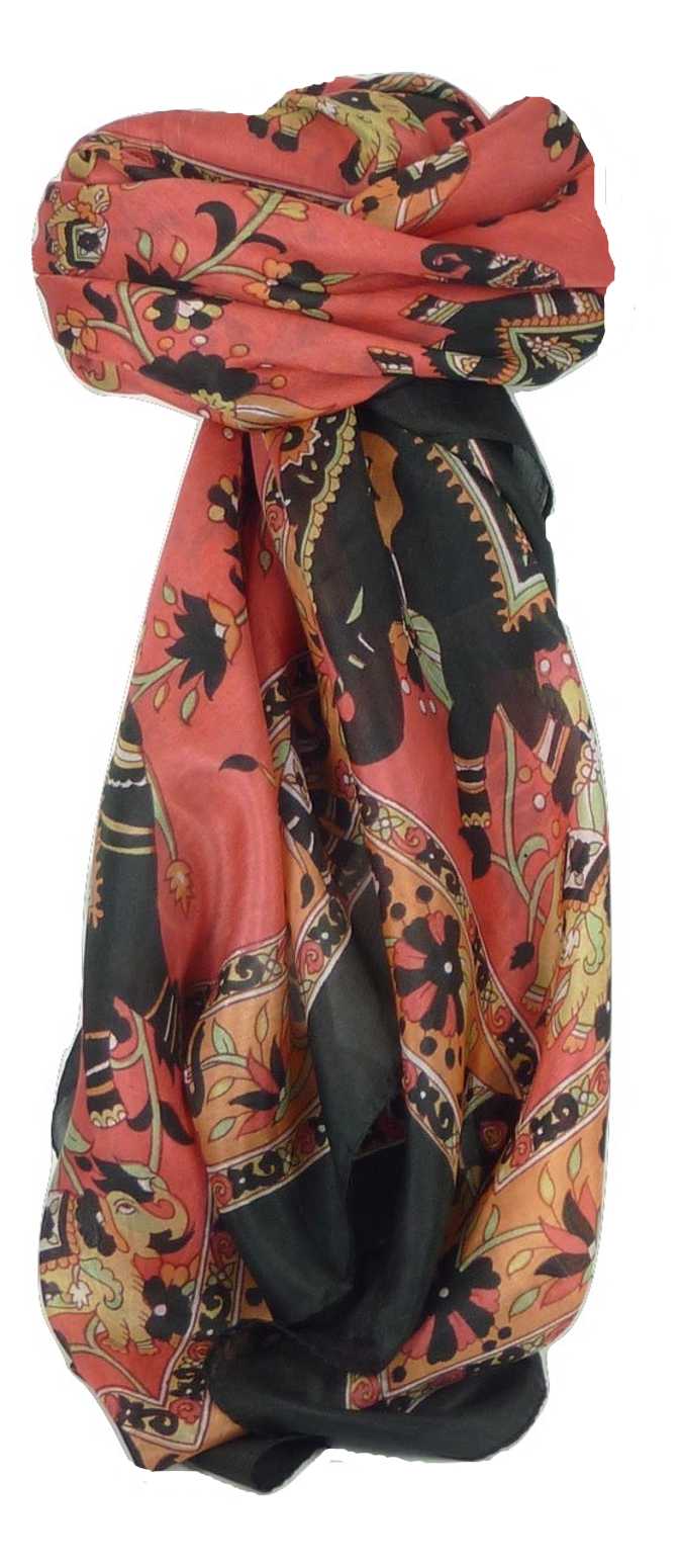  Sciarpa Quadrata Paisley Seta di Gelso Kakaul Jet da Pashmina & Silk