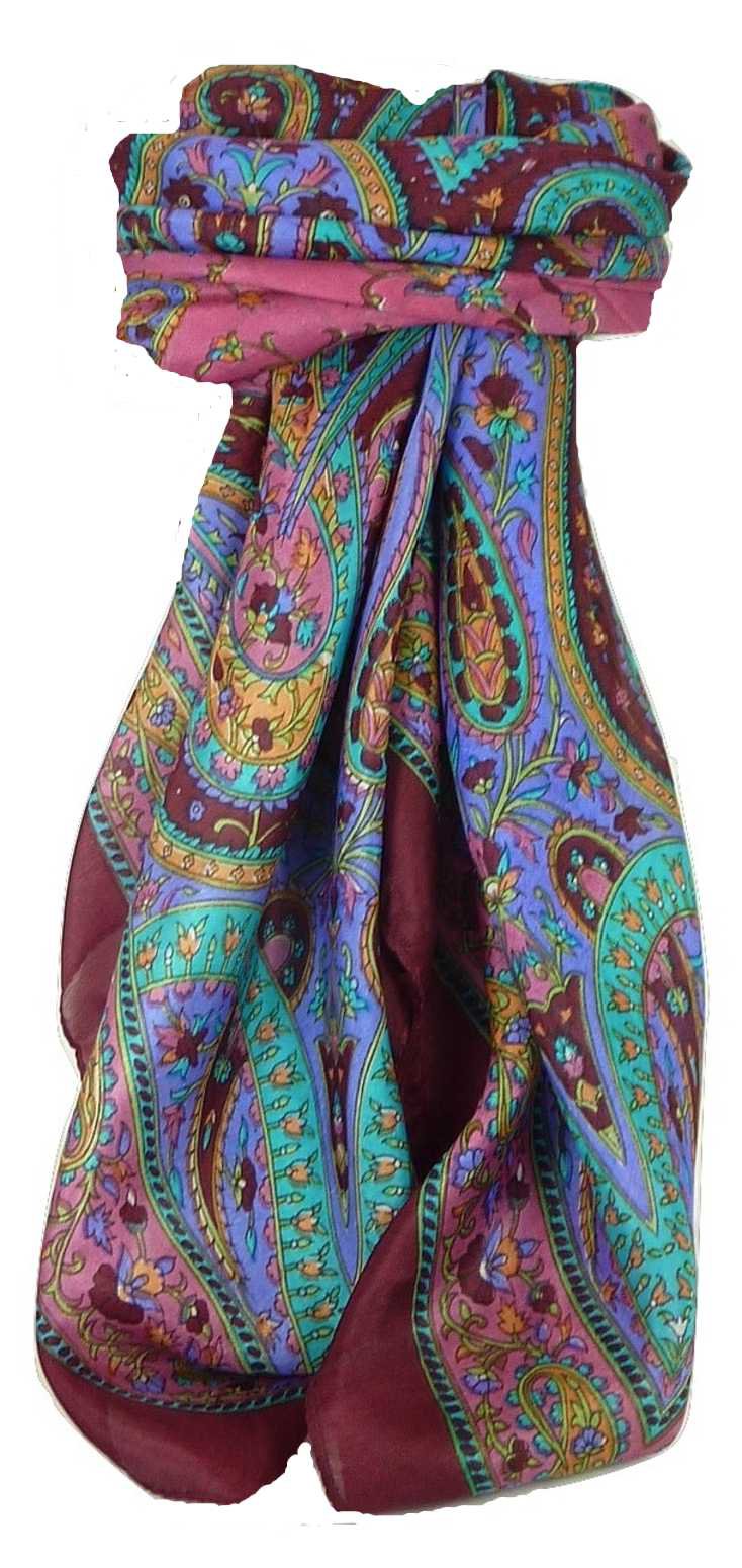  Sciarpa Quadrata Paisley Seta di Gelso Nori Hibiscus da Pashmina & Silk