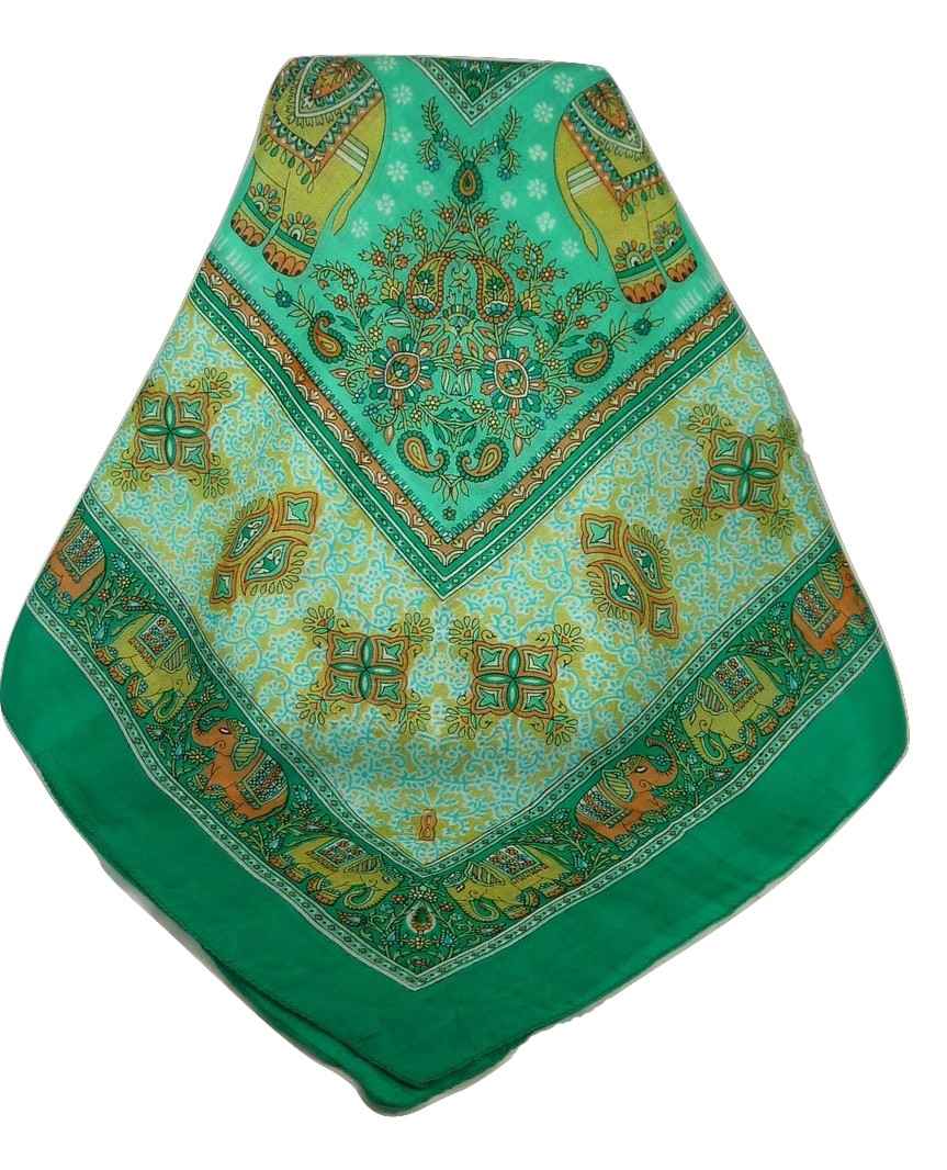  Sciarpa Quadrata Paisley Seta di Gelso Dyal Jade da Pashmina & Silk