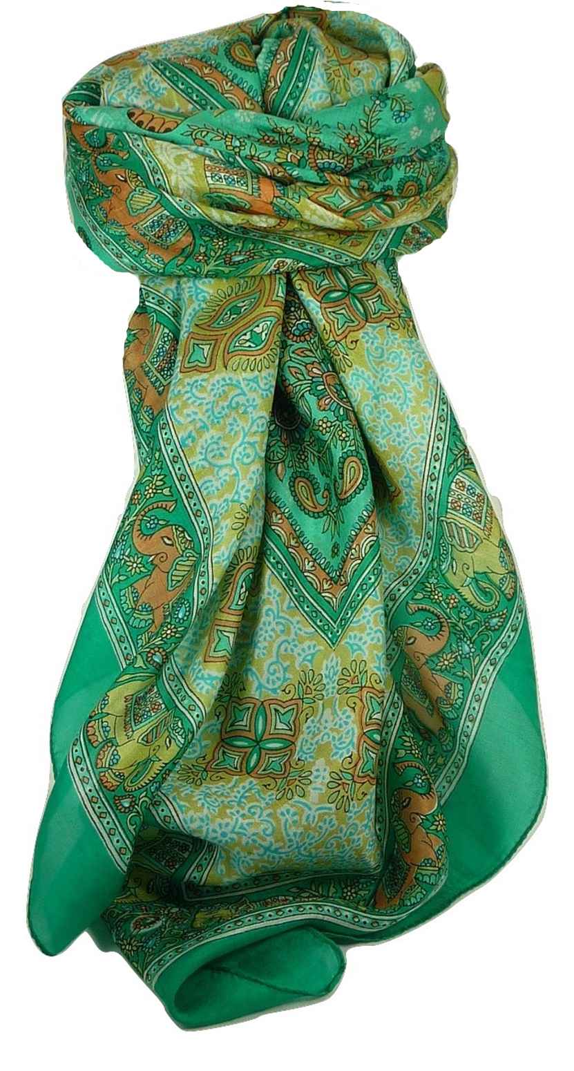  Sciarpa Quadrata Paisley Seta di Gelso Dyal Jade da Pashmina & Silk