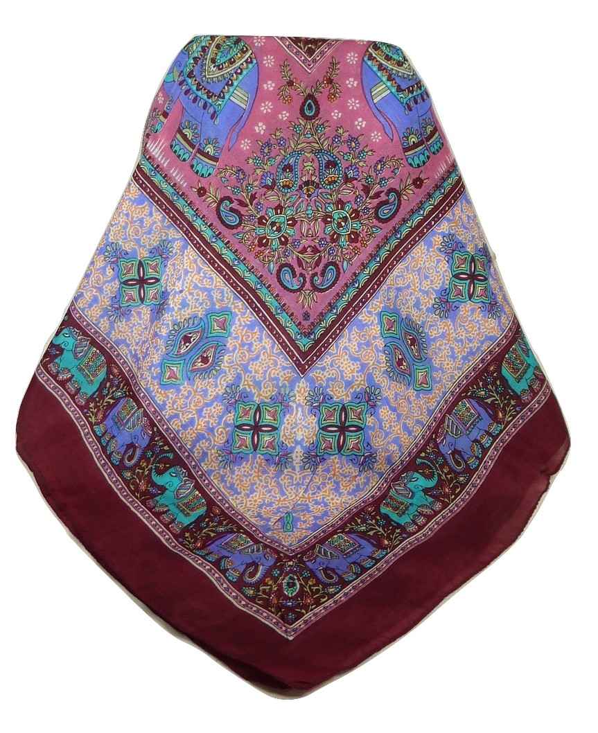  Sciarpa Quadrata Paisley Seta di Gelso Dyal Hibiscus da Pashmina & Silk