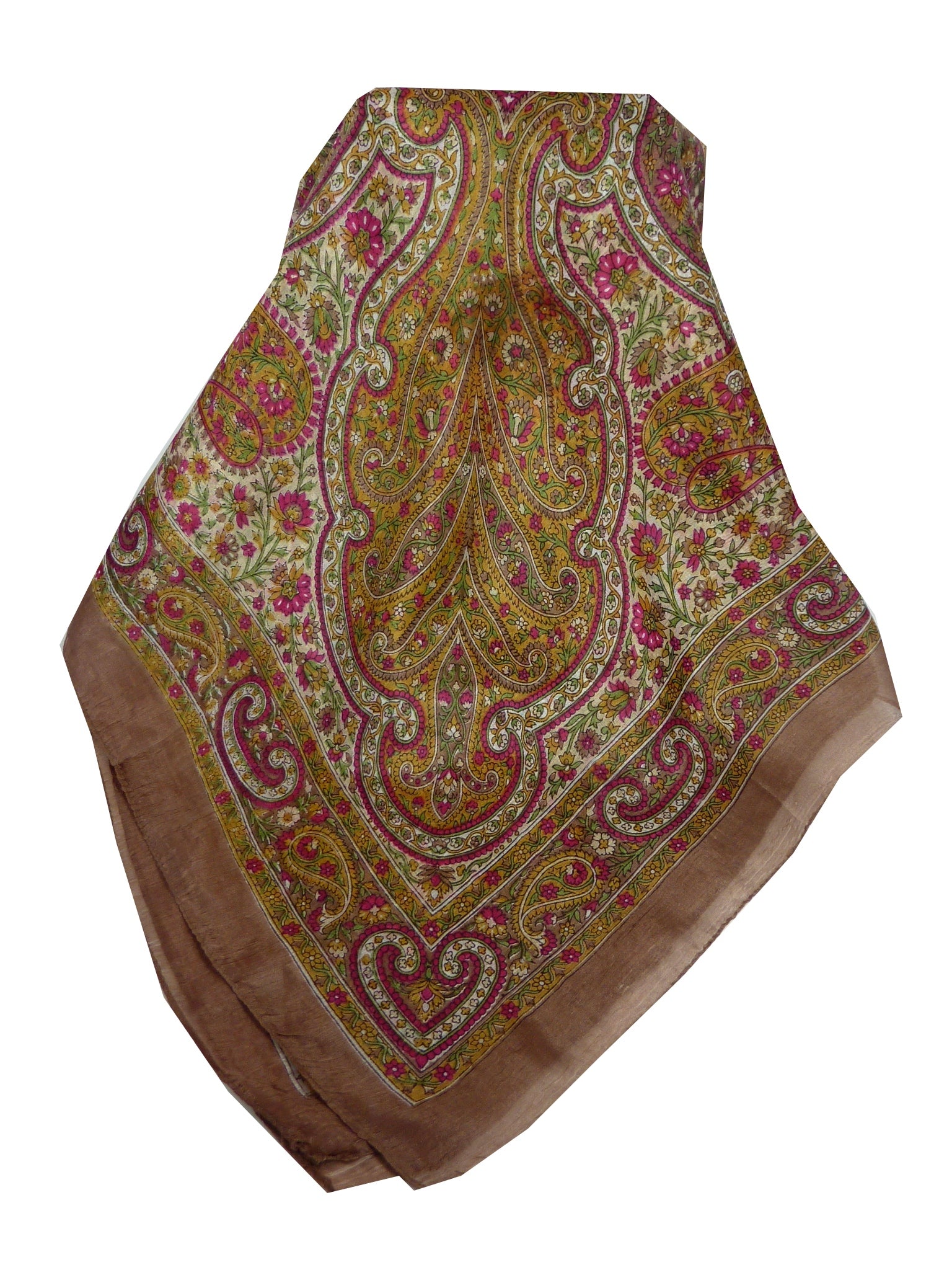 Mulberry Silk Traditional Square Scarf Suya Caramel by Pashmina & Silk
