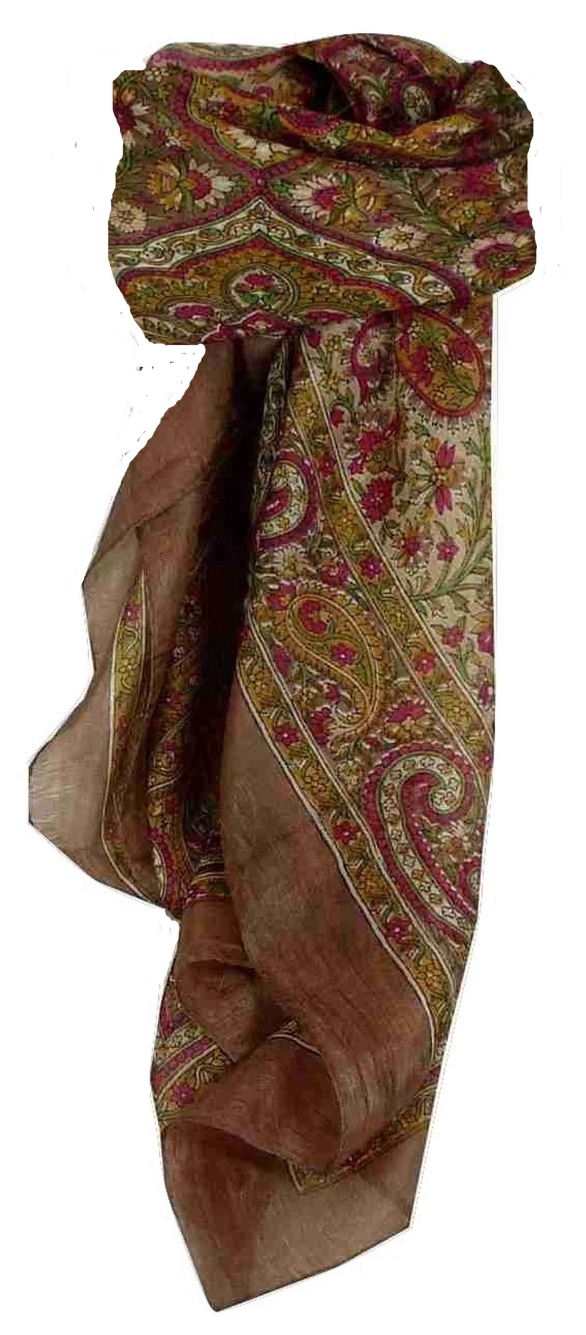 Mulberry Silk Traditional Square Scarf Suya Caramel by Pashmina & Silk