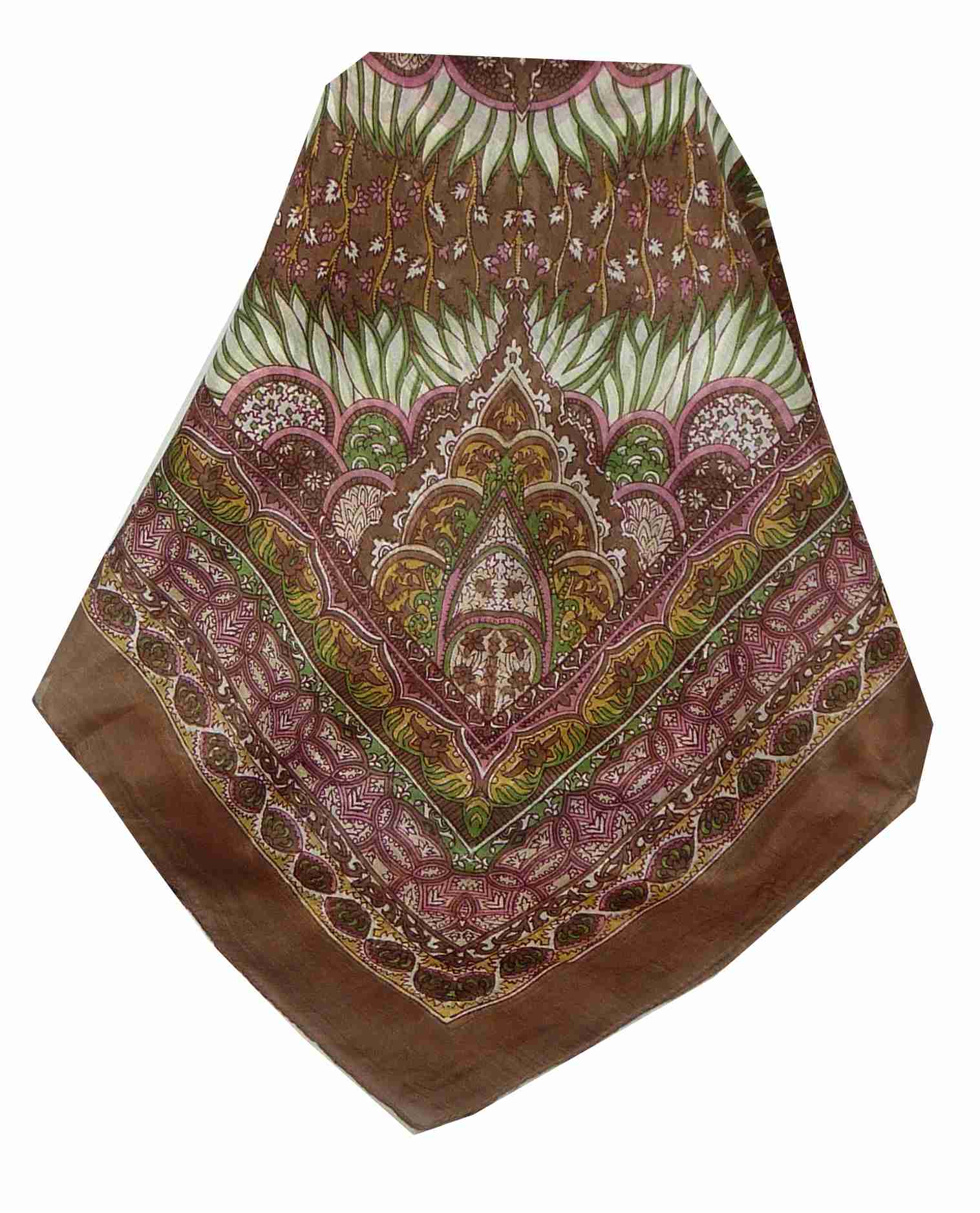 Tradizionale Sciarpa Quadrata di Seta Tara Caramel di Pashmina & Silk