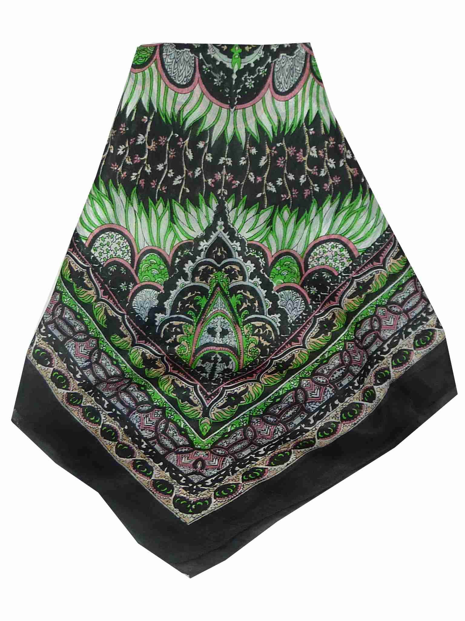 Tradizionale Sciarpa Quadrata di Seta Tara Black di Pashmina & Silk