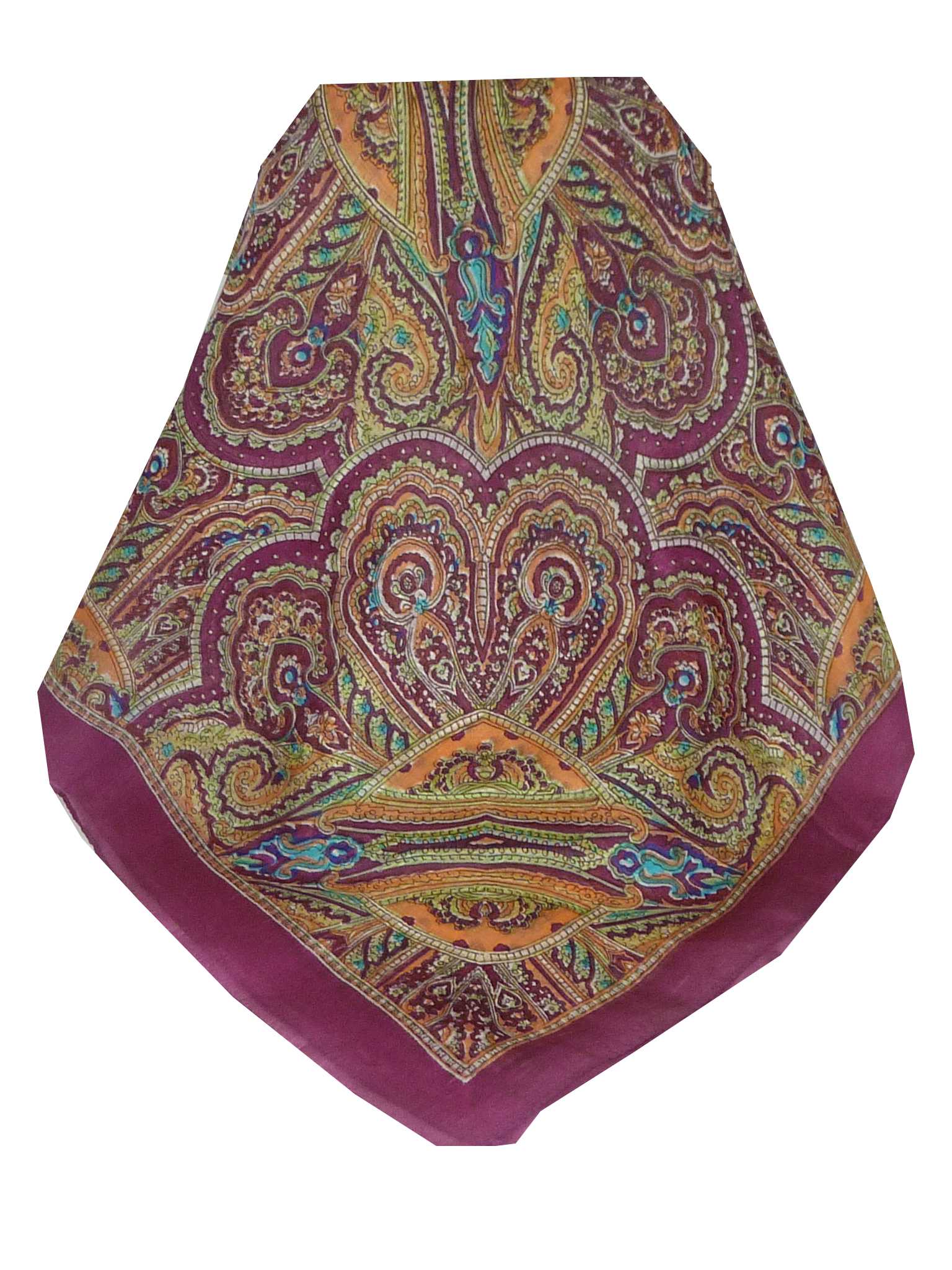 Mulberry Silk Traditional Square Scarf Shimla Rose by Pashmina & Silk