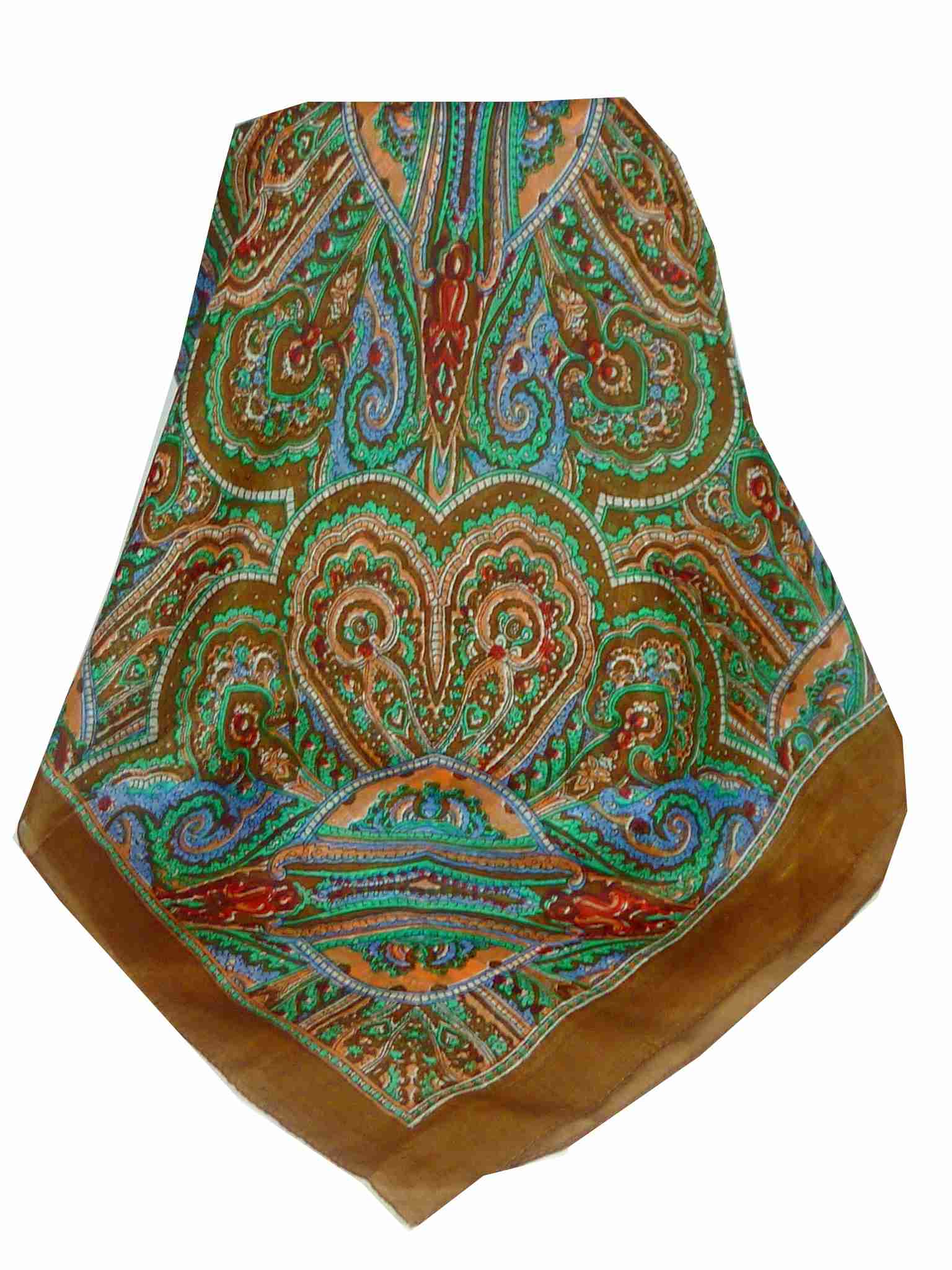 Mulberry Silk Traditional Square Scarf Shimla Gold by Pashmina & Silk