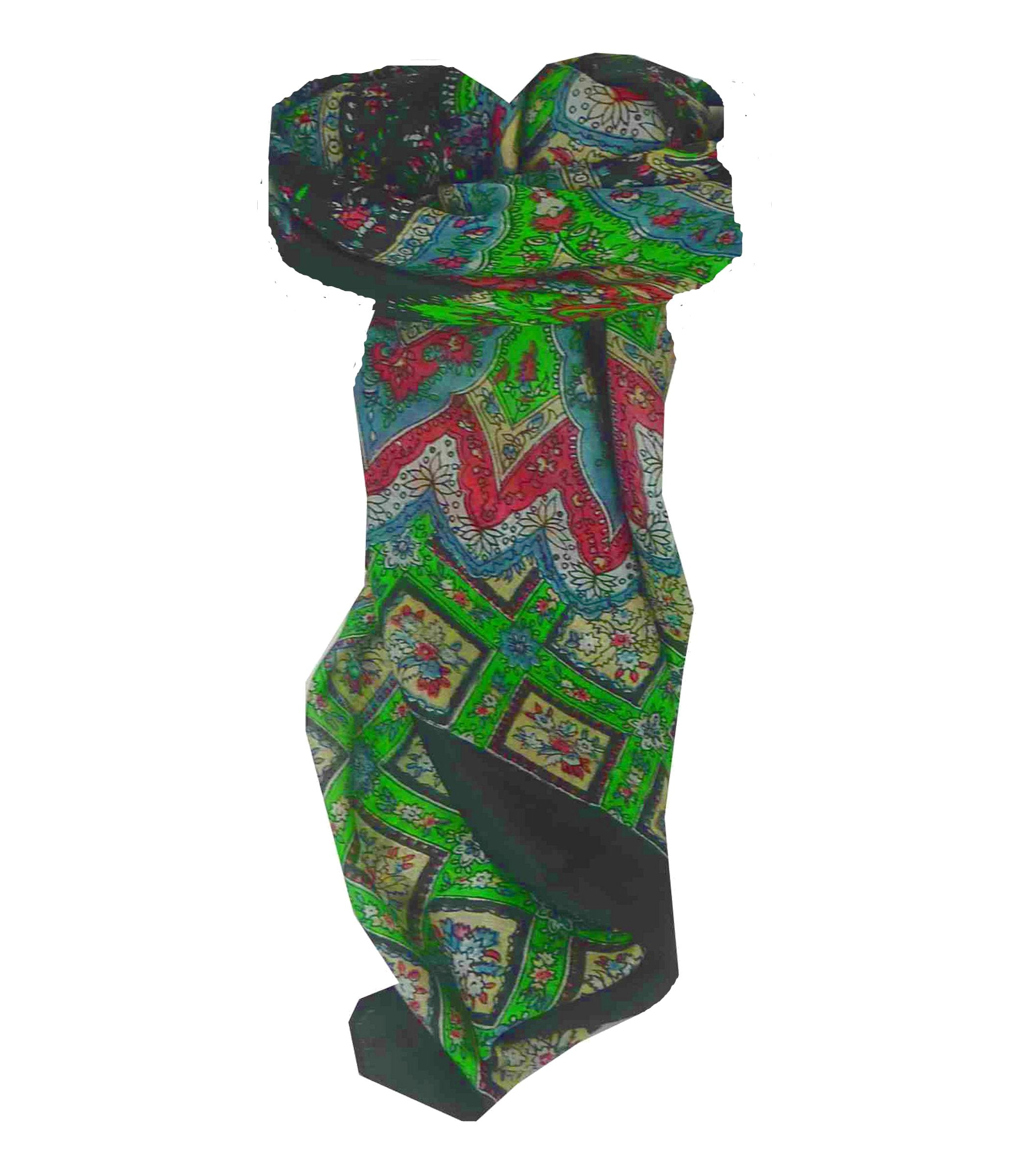 Tradizionale Sciarpa Quadrata di Seta Sunita Black di Pashmina & Silk