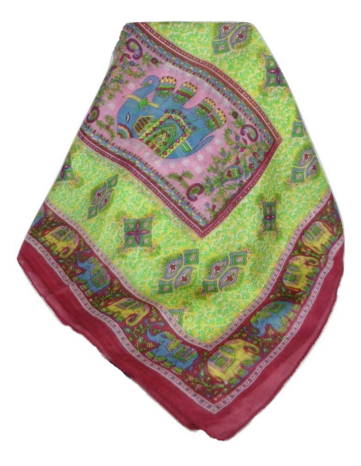 Classic Paisley Long Scarf Mulberry Silk Golla Hibiscus by Pashmina & Silk