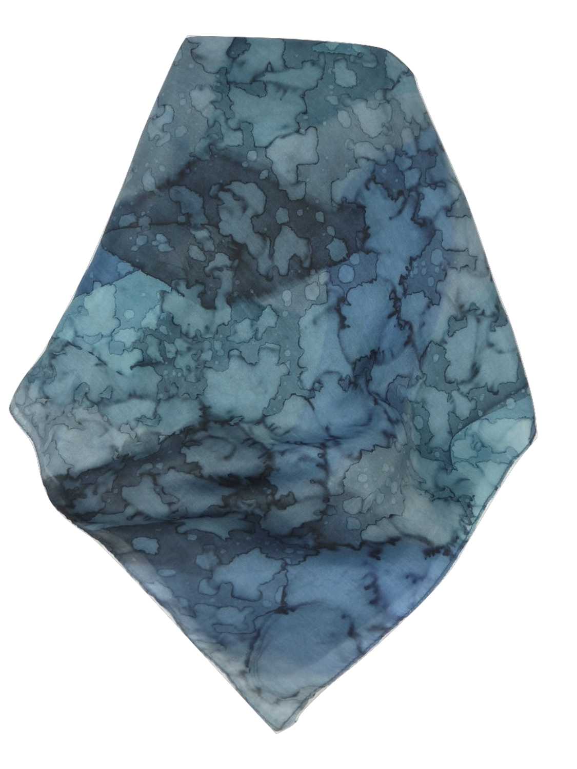 Sciarpa Lunga Classic Seta di Gelso Dipinto a Mano French Blues da Pashmina & Silk