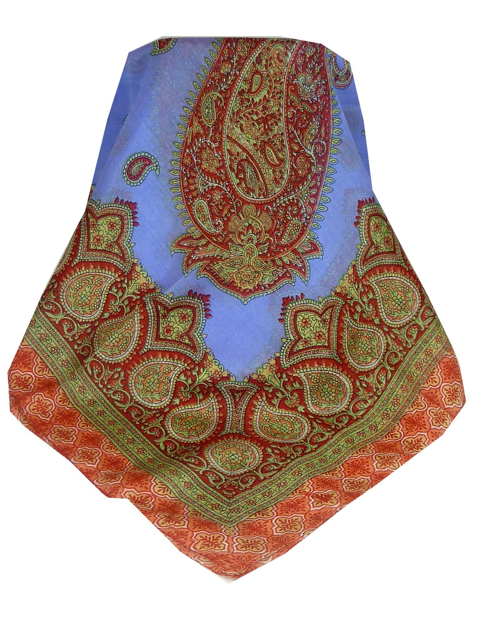 Mulberry Silk Traditional Square Scarf Salena Violet & Red by Pashmina & Silk