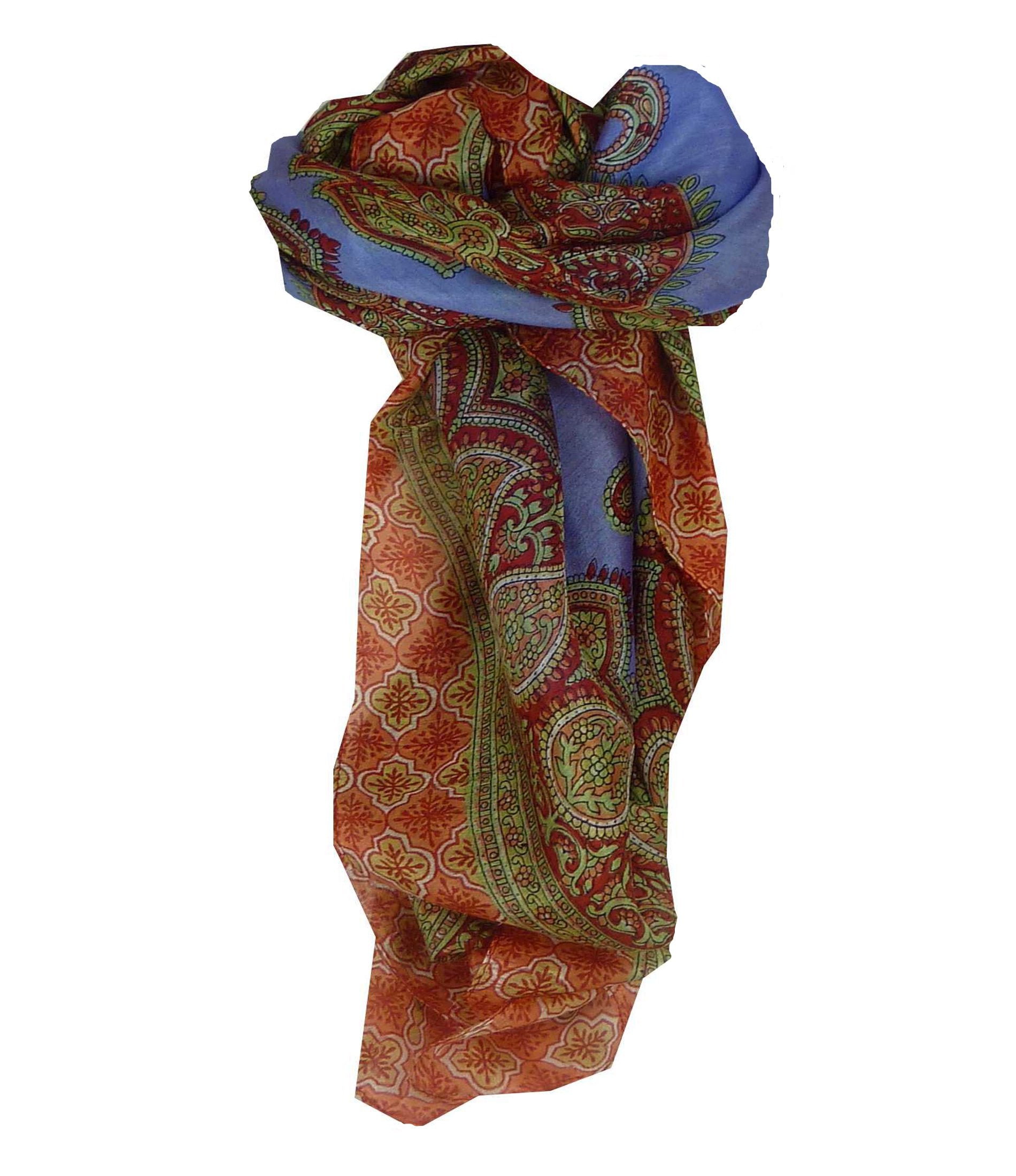 Mulberry Silk Traditional Square Scarf Salena Violet & Red by Pashmina & Silk