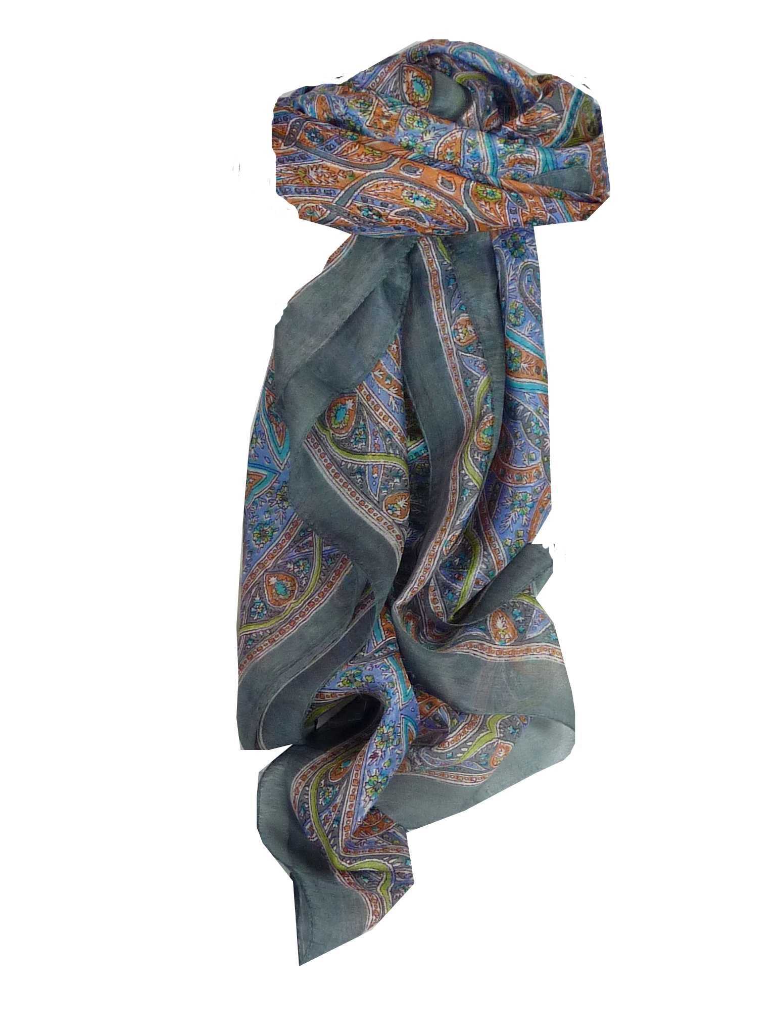 Mulberry Silk Traditional Square Scarf Sami Pearl by Pashmina & Silk