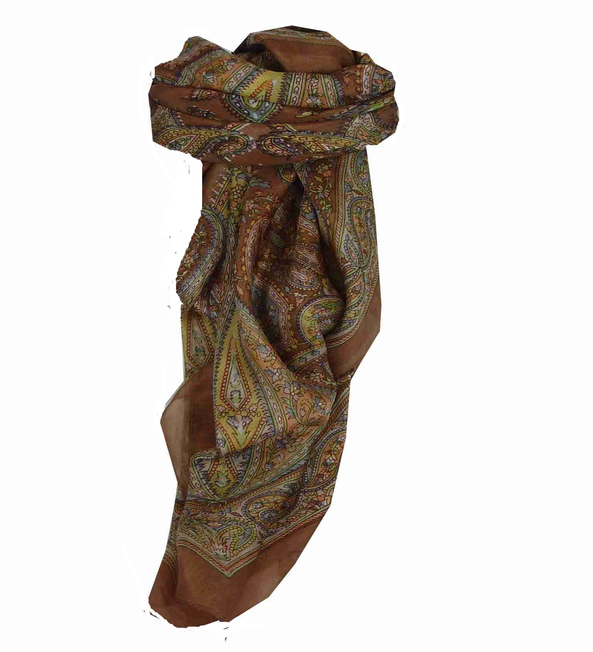 Tradizionale Sciarpa Quadrata di Seta Raki Ecru di Pashmina & Silk