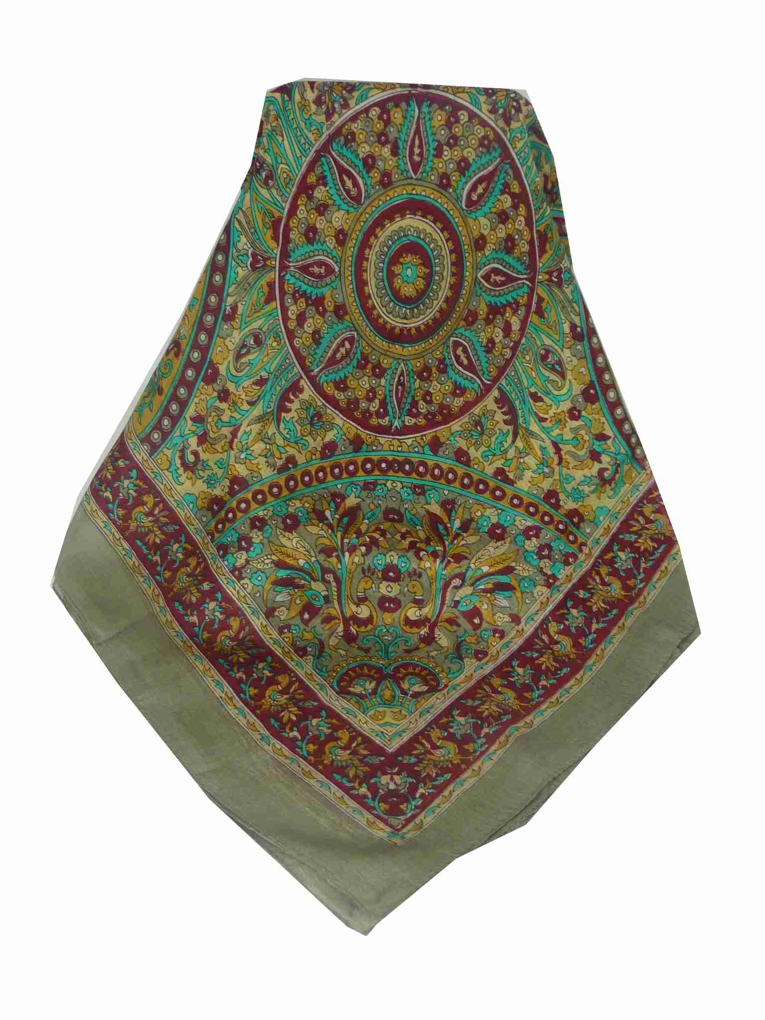 Tradizionale Sciarpa Quadrata di Seta Mahe Grey di Pashmina & Silk