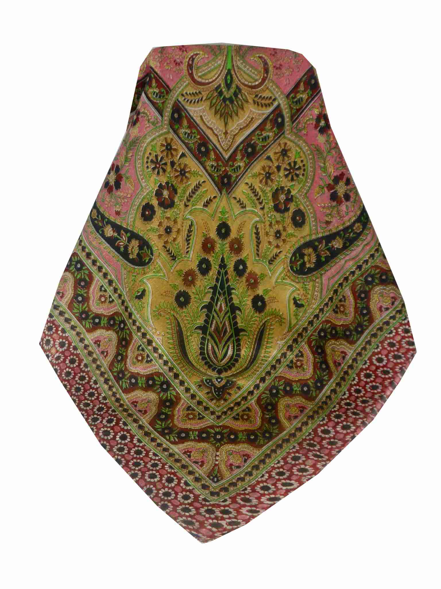 Tradizionale Sciarpa Quadrata di Seta Margao Red di Pashmina & Silk