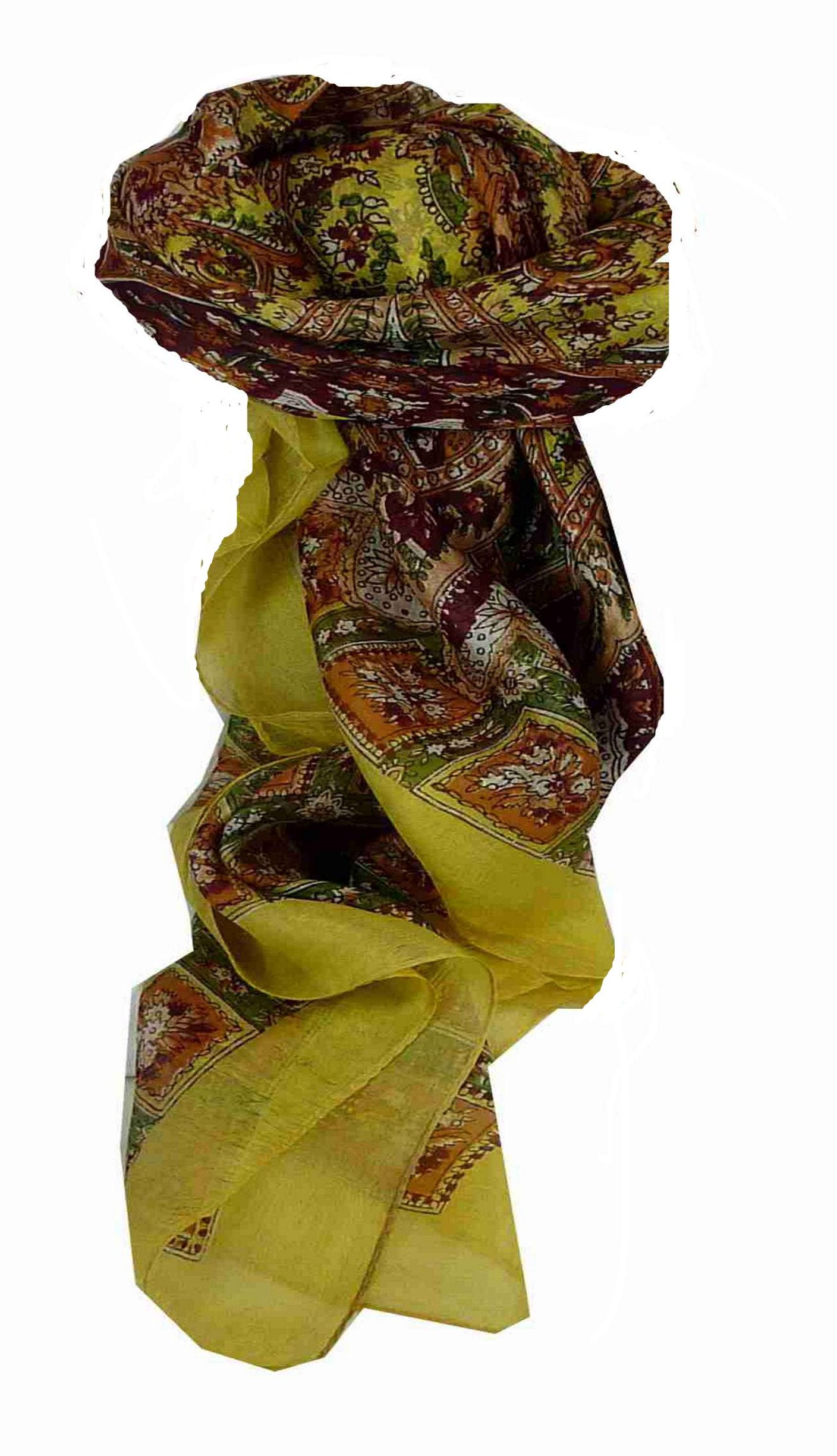 Mulberry Silk Traditional Square Scarf Nagal Sand by Pashmina & Silk