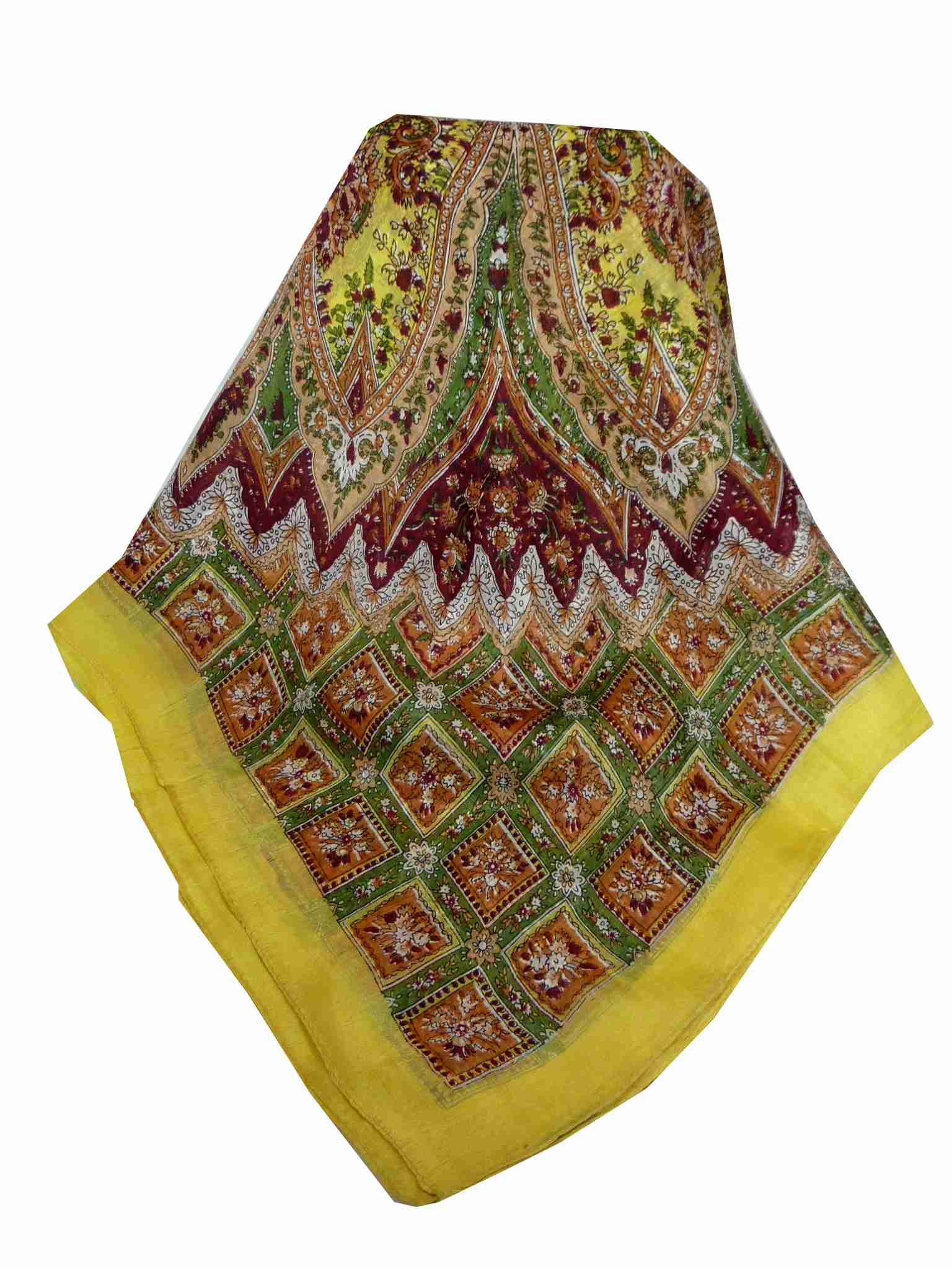 Mulberry Silk Traditional Square Scarf Nagal Sand by Pashmina & Silk