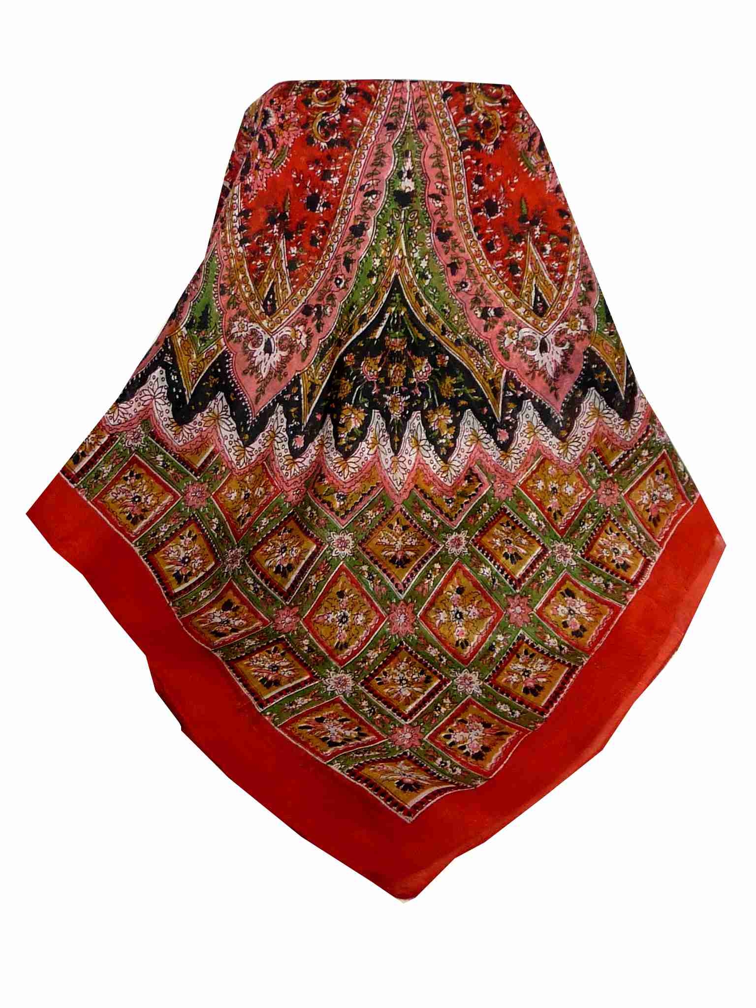 Mulberry Silk Traditional Square Scarf Nagal Flame by Pashmina & Silk