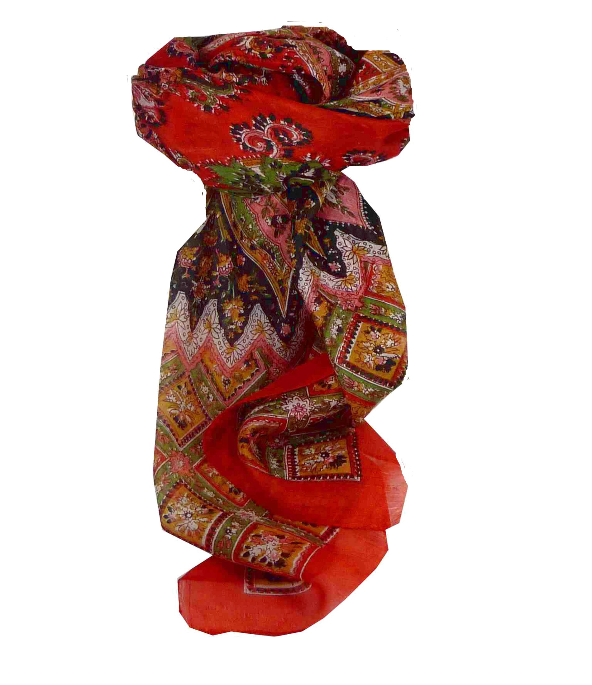 Mulberry Silk Traditional Square Scarf Nagal Flame by Pashmina & Silk