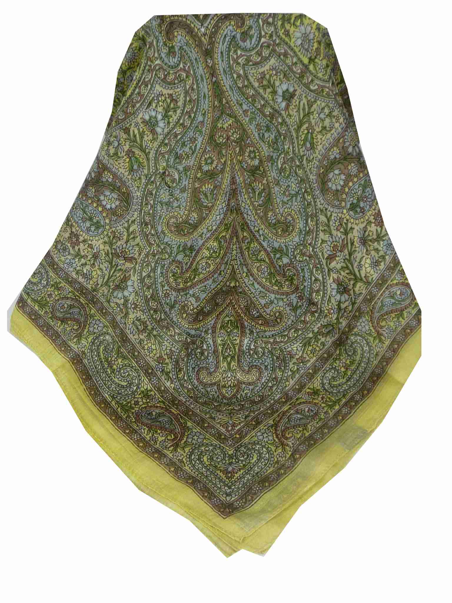 Tradizionale Sciarpa Quadrata di Seta Neela Cream di Pashmina & Silk