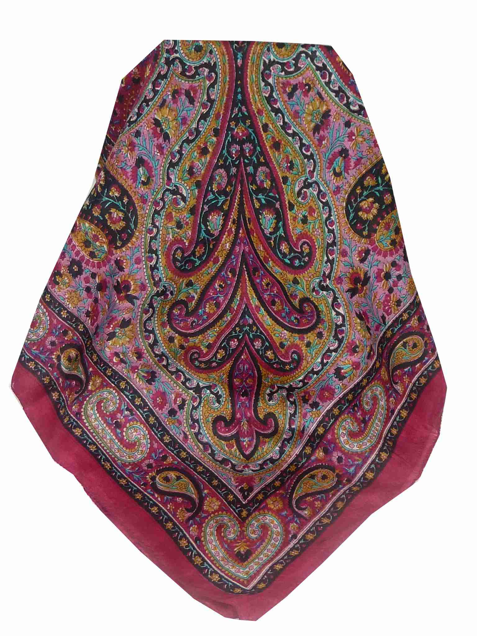 Tradizionale Sciarpa Quadrata di Seta Neela Pink di Pashmina & Silk