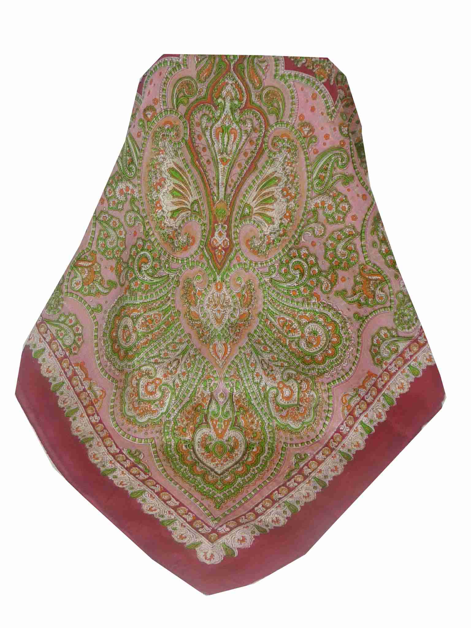 Echarpe Traditional Soie de Mûrier Madras Red de Pashmina & Silk 