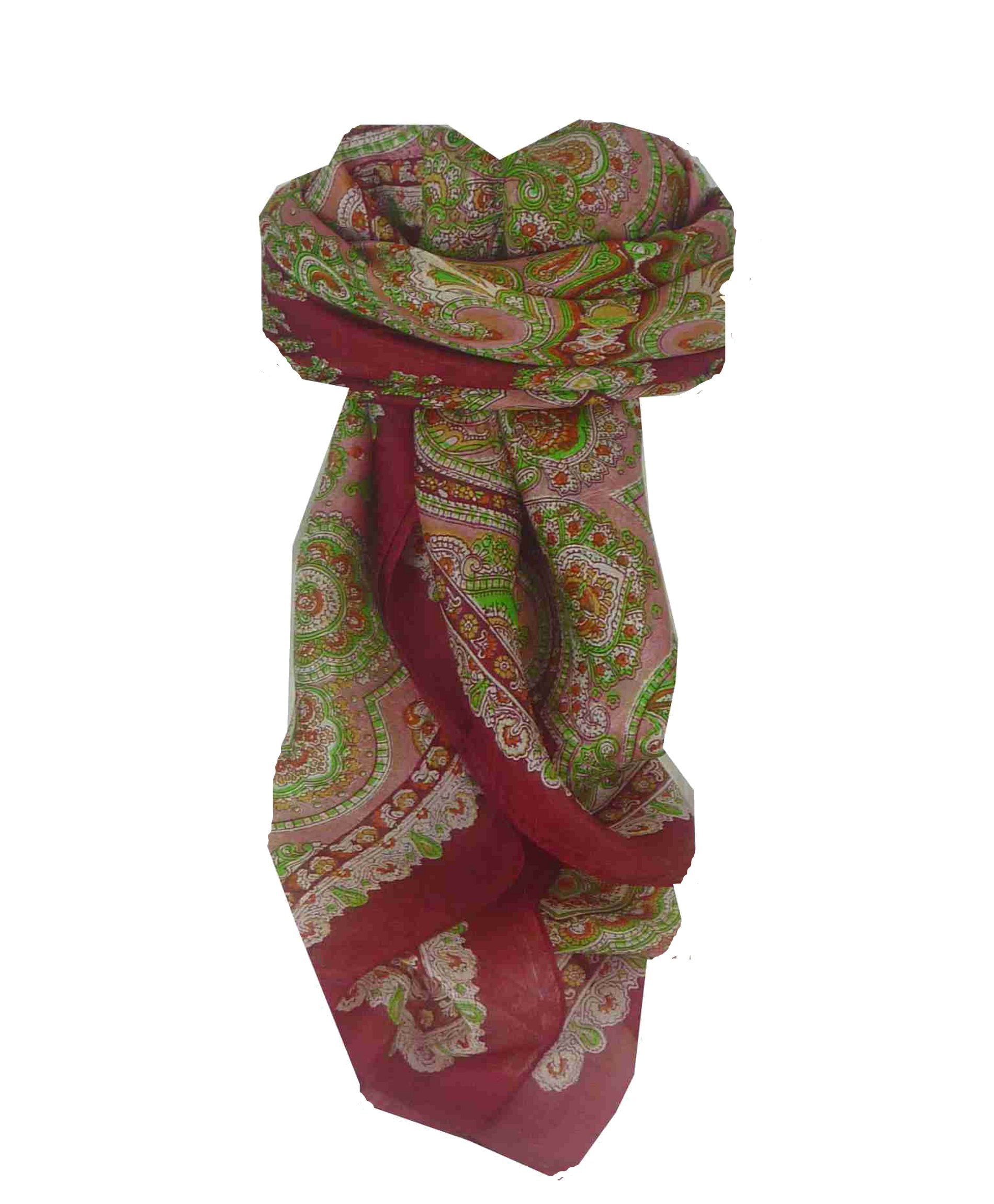 Echarpe Traditional Soie de Mûrier Madras Red de Pashmina & Silk 