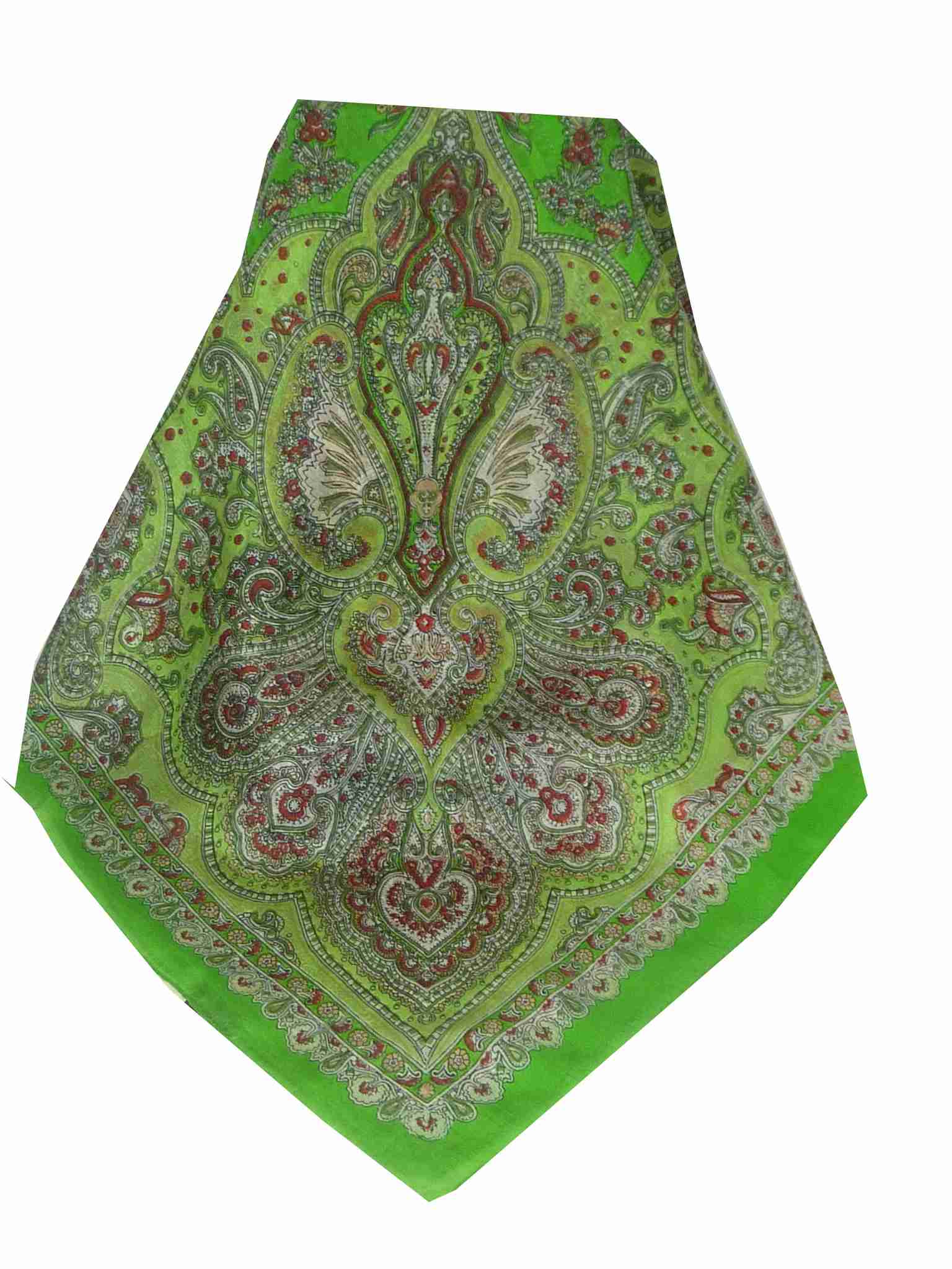 Echarpe Traditional Soie de Mûrier Madras Green de Pashmina & Silk 