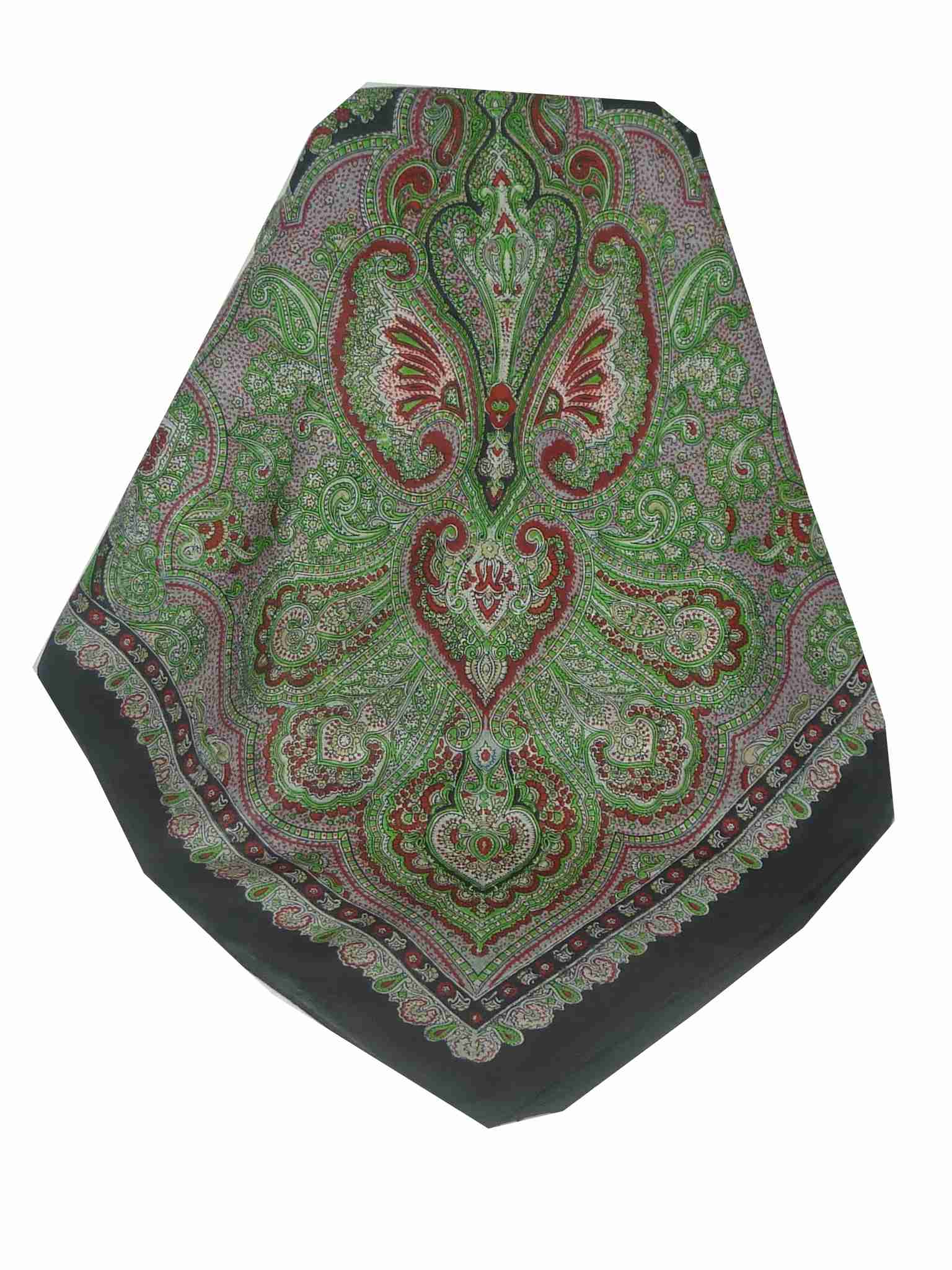 Echarpe Traditional Soie de Mûrier Madras Black de Pashmina & Silk 