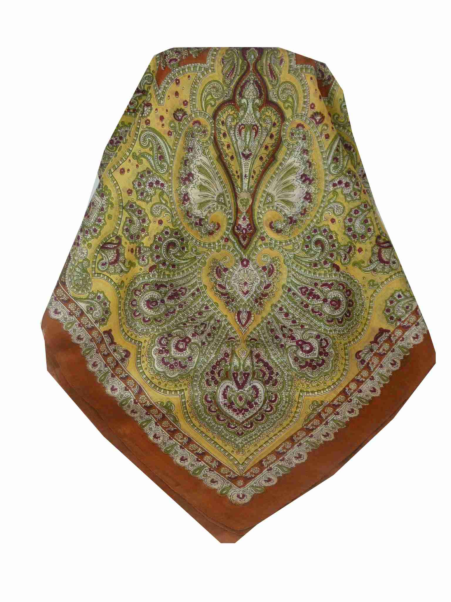 Echarpe Traditional Soie de Mûrier Madras Gold de Pashmina & Silk 