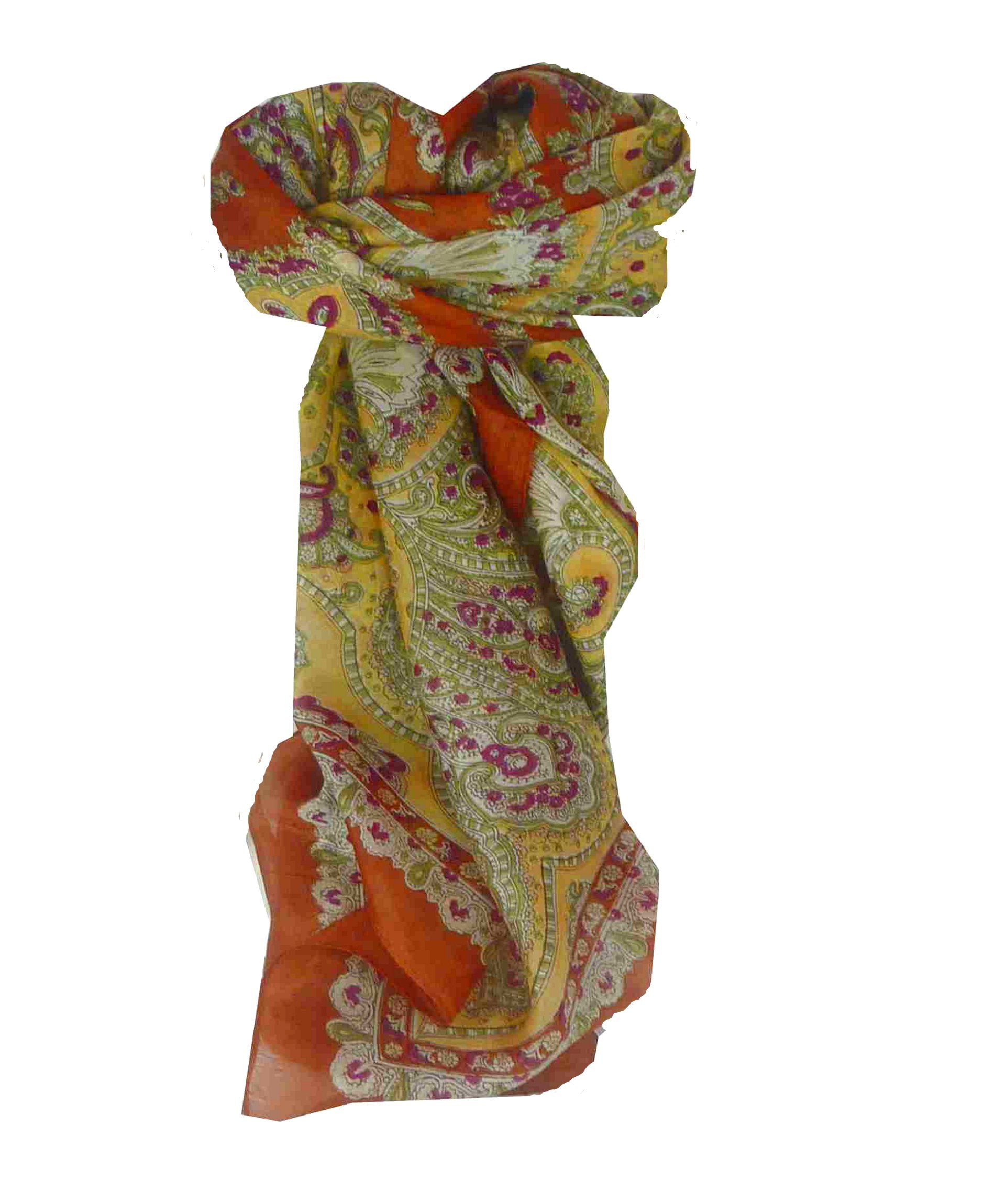 Echarpe Traditional Soie de Mûrier Madras Gold de Pashmina & Silk 