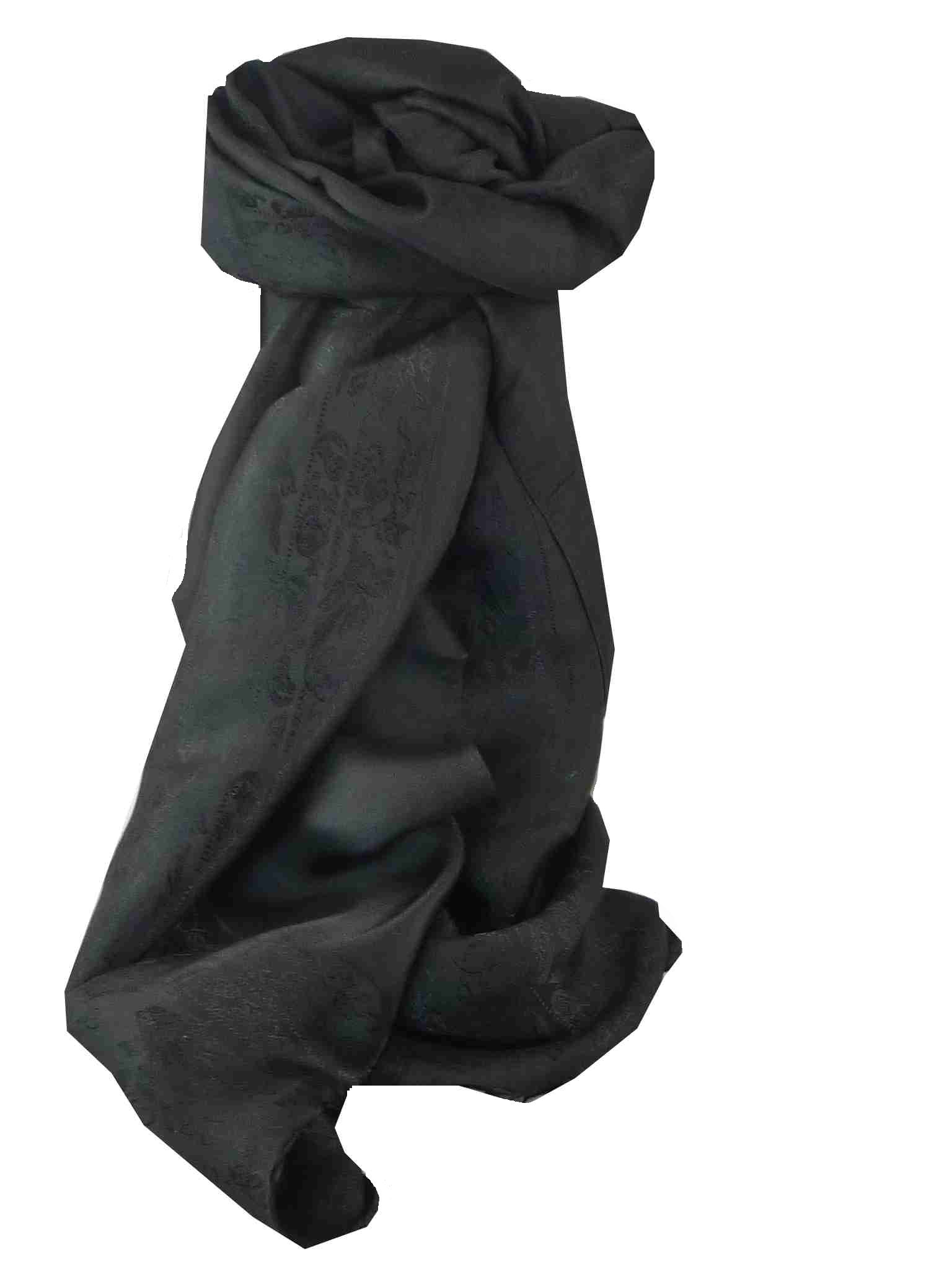 Sciarpa di Seta Reversible Vietnam Hoi-An Ba-Den Black da Pashmina & Silk
