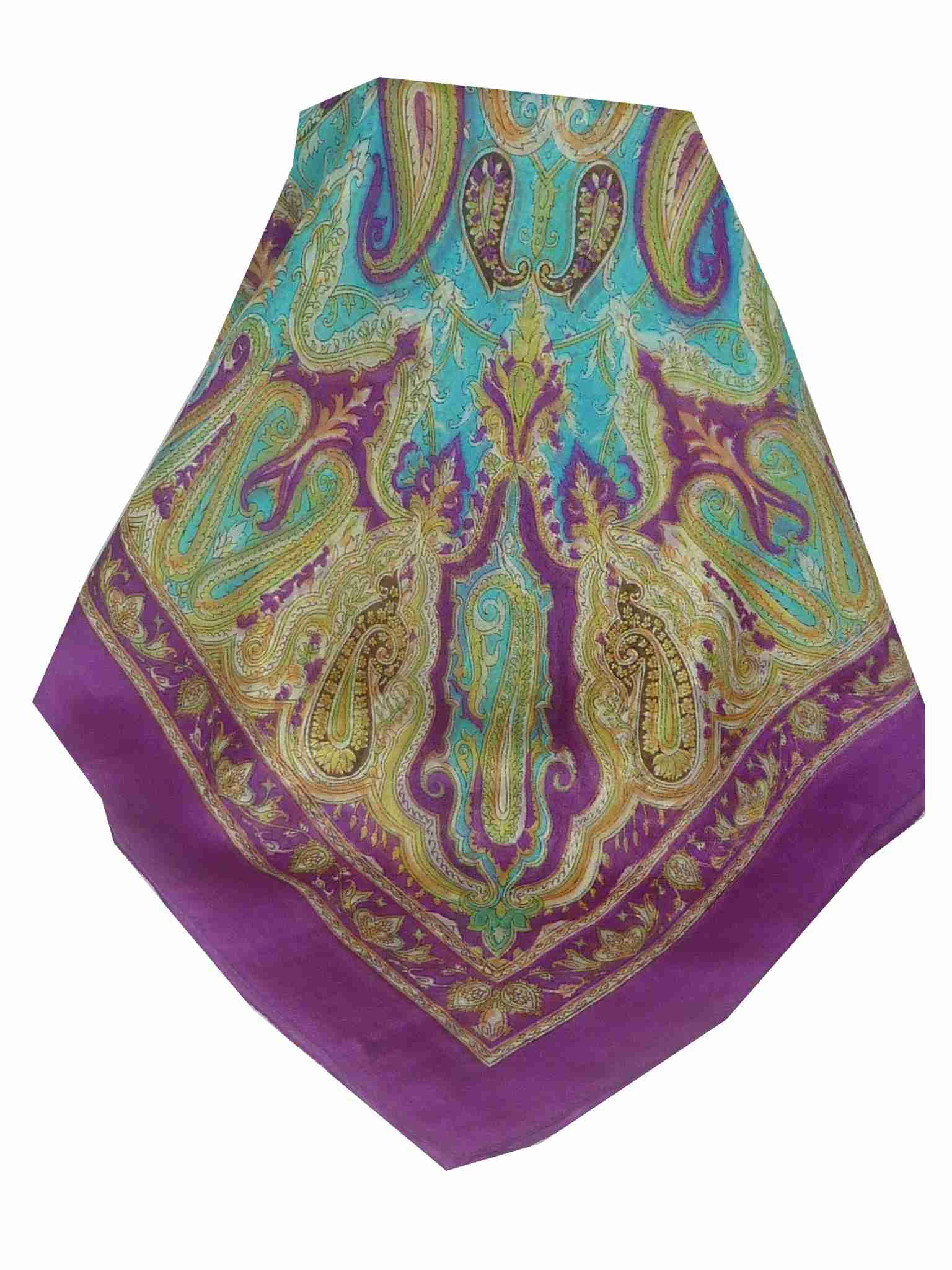 Tradizionale Sciarpa Quadrata di Seta Loktak Rose di Pashmina & Silk