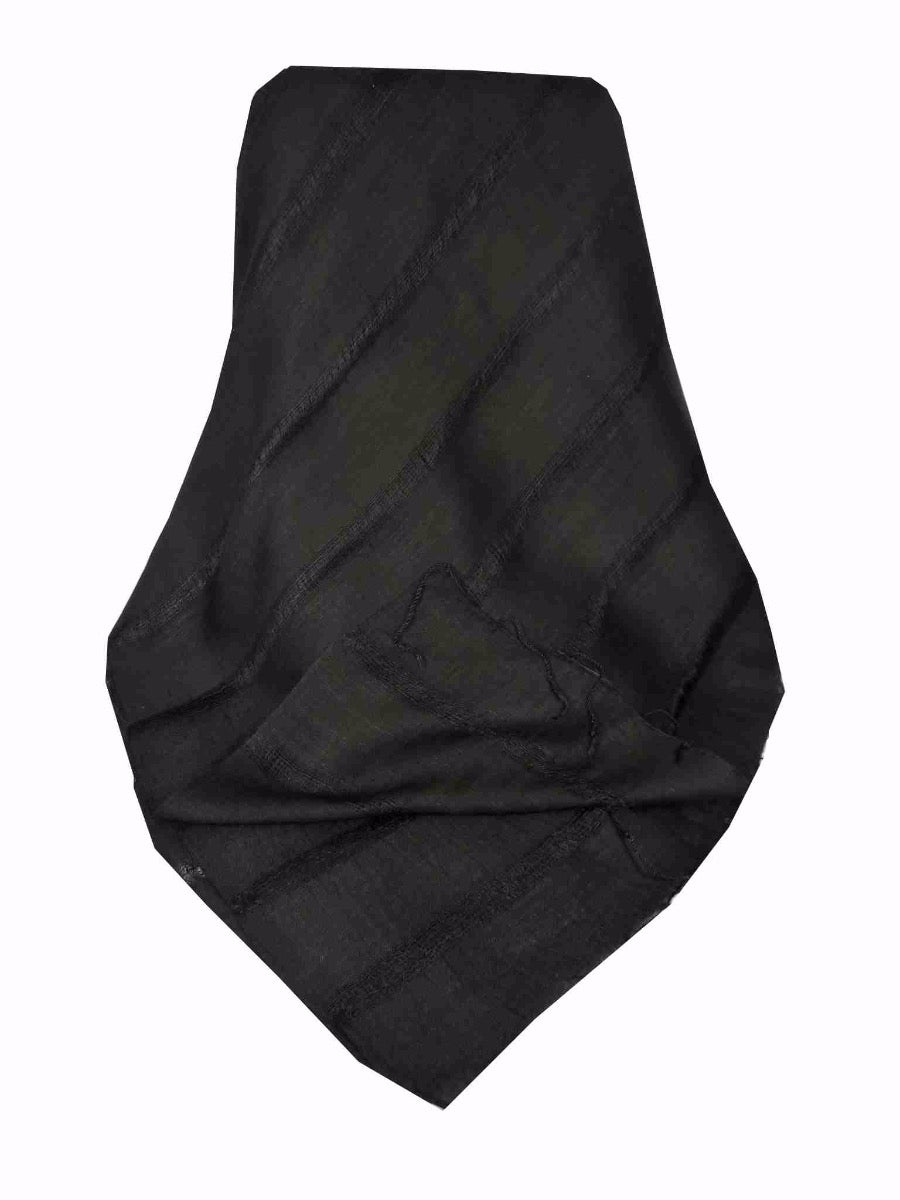 Mens Vietnamese Long Silk Scarf Hue Black by Pashmina & Silk
