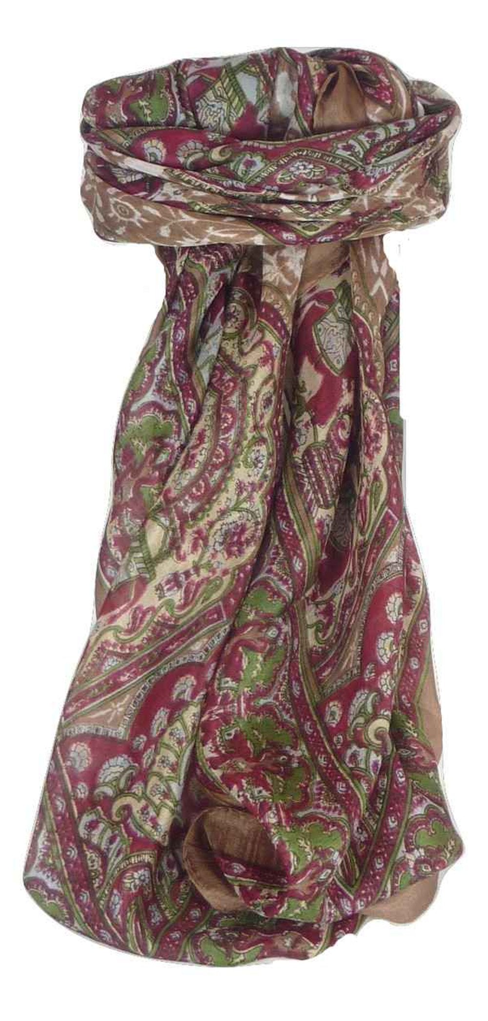 Tradizionale Sciarpa Quadrata di Seta Babu Chestnut di Pashmina & Silk