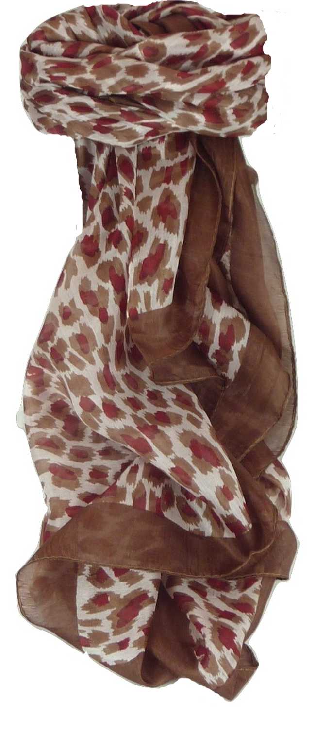 Sciarpa Quadrata Contemporary Seta di Gelso Vihar Chestnut  da Pashmina & Silk