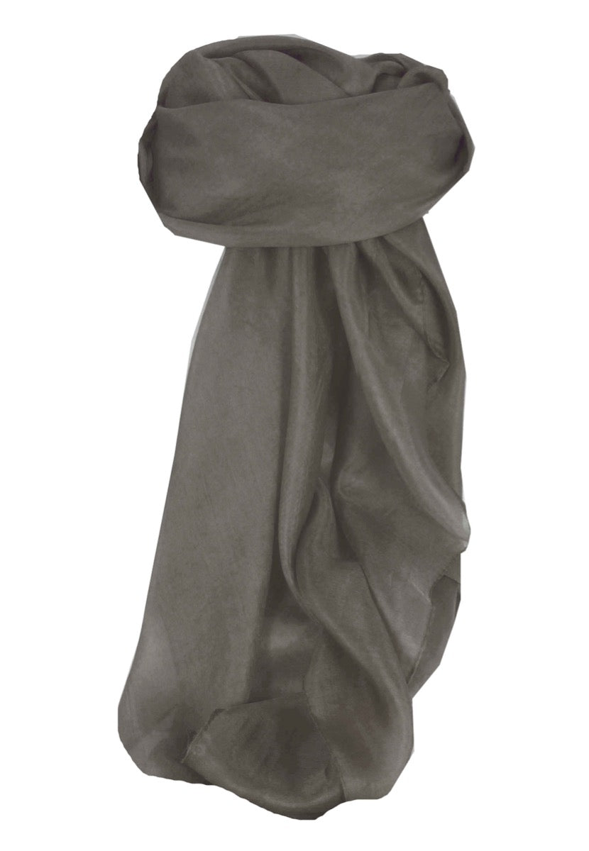 Cashmere Sciarpa Fino Karakorum Birds Eye-Weave Grey di Pashmina & Silk