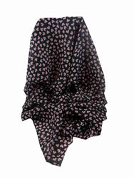 "Simply Hearts" Georgette Scarf Black and Pink by Pashmina & Silk