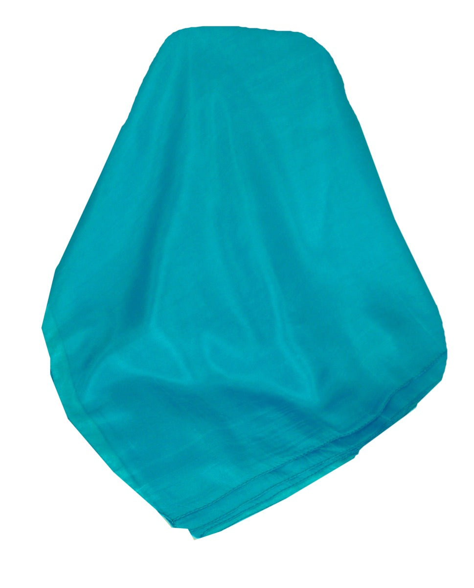 Mulberry Silk Hand Dyed Long Scarf Light Blue from Pashmina & Silk