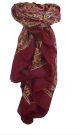 Mulberry Silk Traditional Square Scarf Har Wine by Pashmina & Silk