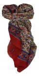 Mulberry Silk Traditional Square Scarf Jaipur Red by Pashmina & Silk