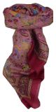 Mulberry Silk Traditional Square Scarf Goral Cerise by Pashmina & Silk