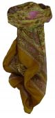Mulberry Silk Traditional Square Scarf Goral Coffee by Pashmina & Silk