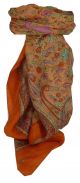 Mulberry Silk Traditional Square Scarf Goral Terracotta by Pashmina & Silk