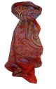 Mulberry Silk Traditional Square Scarf Dida Red by Pashmina & Silk