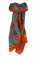 Mulberry Silk Traditional Square Scarf Aimee Tangerine by Pashmina & Silk