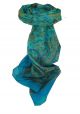 Mulberry Silk Traditional Square Scarf Abhan Light Blue by Pashmina & Silk