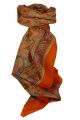 Mulberry Silk Traditional Square Scarf Abhan Terracotta by Pashmina & Silk
