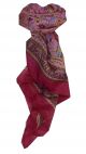 Mulberry Silk Traditional Square Scarf Abhan Carmine by Pashmina & Silk